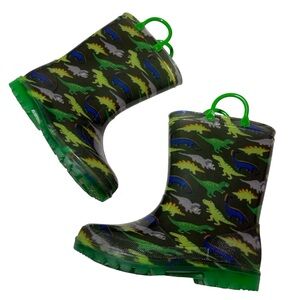 Primark Dinosaur Rain Boots Green Dinosaur Print - Kids Size 13